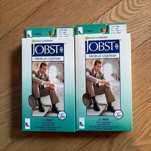 New JOBST  For Men Compression 20-30 mmHg Knee High Socks Khaki Size Large X2